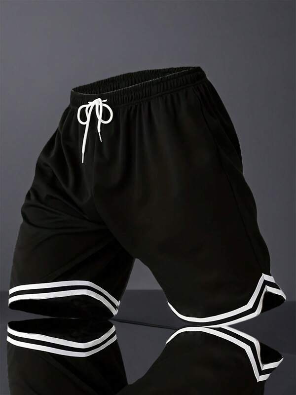 Short informal de unicolor de secado rápido para hombre, con estilo de novio, con cordón en la cintura, perfecto para fitness, correr y ropa de playa