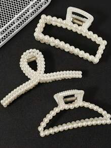 5pcs Fashionable Simple Women Daily Hair Clips, Large Size Hair Claw For High Crown, Elegant Design Fashion Hair Accessories Beauty Claw Clips
