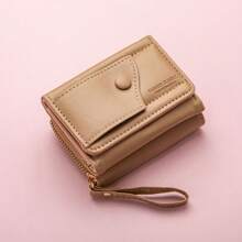 Four Seasons Women's Short Wallet Zipper Tower Buckle Coin Purse Girl Student Handheld Bag Solid Color Simple Versatile Fashion For Women Wallet Mini Wallet Purse Wallet Small Wallet Cute Wallet