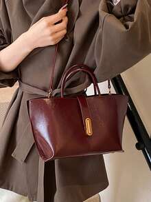 高端小众女款手提菜篮子包，新款时尚水桶包，单肩斜挎包，零钱包妈妈包，适合上班通勤逛街旅行，复古带锁扣手提包，大包