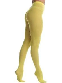 EVERSWE Women's 80 Den Soft Opaque Tights, Women's Tights - Màu vàng - Xem 2
