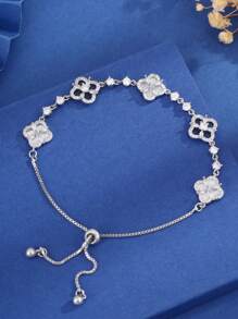 1 pièce Bracelet délicat à perles de trèfle, bijou de mode polyvalent et de luxe pour femmes