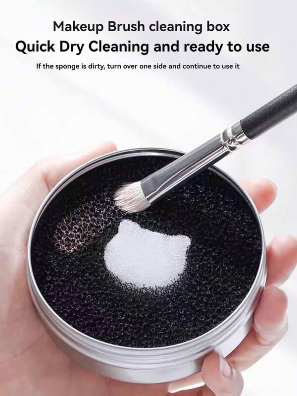 1pc Dry Cleaning Makeup Brush Cleaner Box, Concealer Brush Sponge Makeup Blender Cleaning Solution Tool, Boxed Portable, Makeup Brush Cleaning Tool