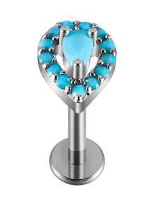 1 PIEZA Pendientes de turquesa Gema de turquesa Pendiente de trágus con forma de girasol de 16G para lóbulo de la oreja, trágus y cartílago