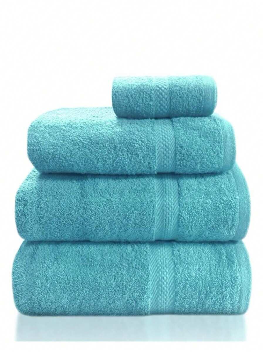 Toalla de Baño de Algodón 500 Gr.100% Algodon,Tamaño 100 x 150 cm (toalla sabana),70 x140 cm (toalla de ducha), 50 x 100 cm (toalla de lavabo) y 30 x 50 cm (toalla para bidé),Variedad de colores,Color Liso,Suave, Absorbente - Turquesa - Ver 1