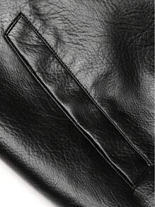 Kurtka męska ze skóry PU w dużym rozmiarze, modna, z kołnierzem bejsbolowym, z kieszeniami, w dużym rozmiarze, odpowiednia na wiosnę i jesień, idealna na co dzień