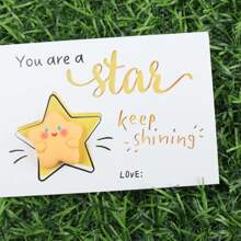 10pcs Cute Pink Resin Star 'You Are A Star' Card With Resin Star Statue - Perfect Charm For Family And Friends, Ideal Teacher'S Day, Thanksgiving, And Good Luck Gifts, Good Luck Charm | Whimsical Star Design | Resin Crafted Star, Star Stardust