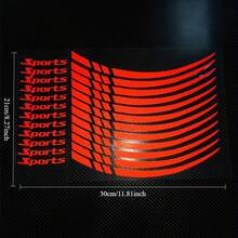 18-21 Inch Reflective Wheel Rim Decals Auto Accessories Personalized Creative Decorative Motorcycle Wheel Hub Sports Letter Stickers, Waterproof & Sunproof, High Adhesion - Multicolor - View 1