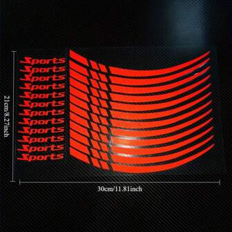 Adhesivos decorativos reflectantes para llantas de 18-21 pulgadas de diámetro, accesorios personalizados creativos para motocicleta con letras deportivas, a prueba de agua y sol, con alta adhesión