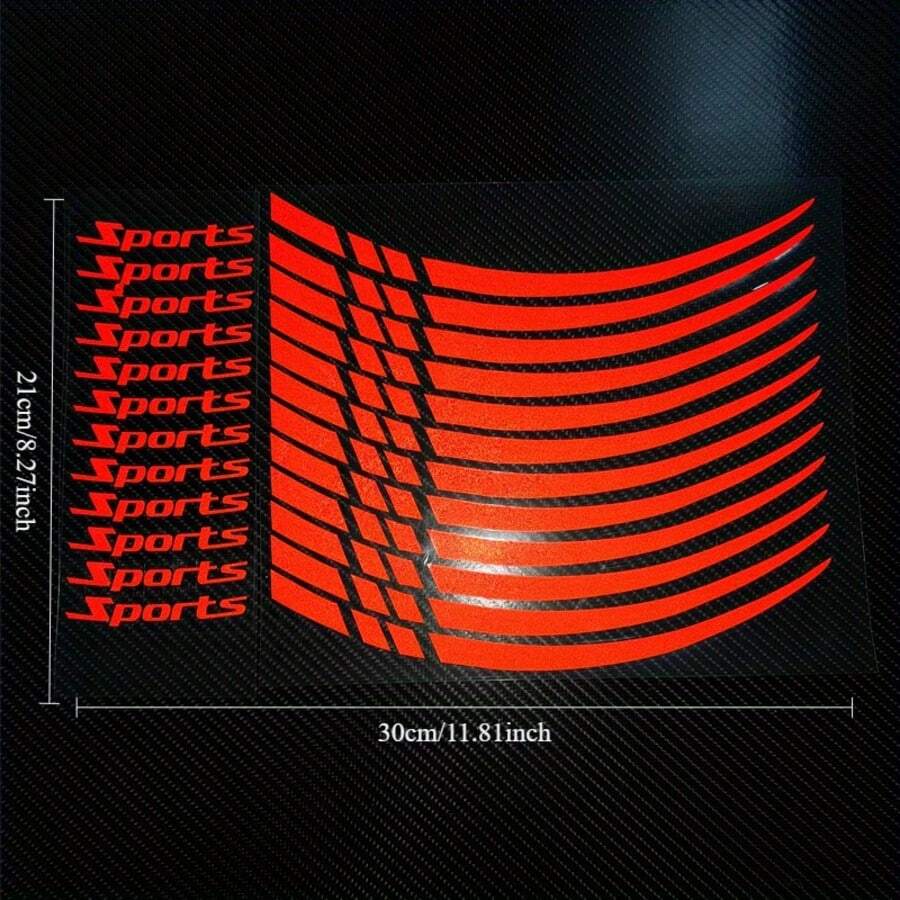 18-21 Inch Reflective Wheel Rim Decals Auto Accessories Personalized Creative Decorative Motorcycle Wheel Hub Sports Letter Stickers, Waterproof & Sunproof, High Adhesion - Multicolor - View 1