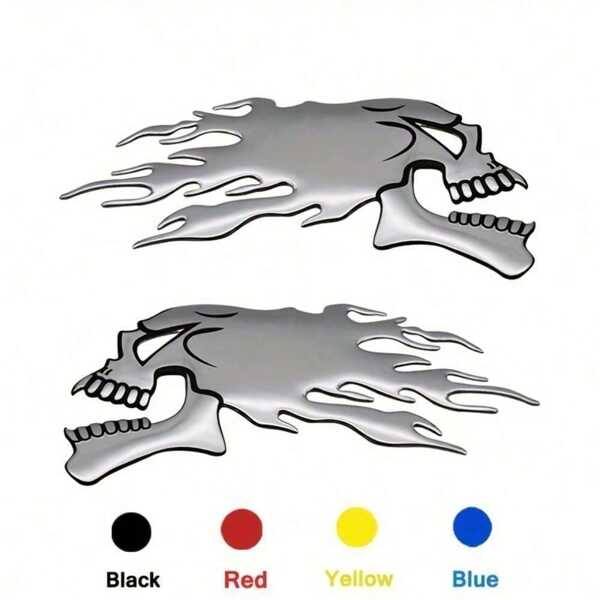Autocollant de réservoir de moto en PVC 3D à tête de mort, décalcomanie de voiture en vinyle cool, autocollant de modification de moto, badge créatif, autocollant de carrosserie de voiture, papier peint, papier mural, stickers muraux, décoration murale