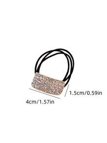 1pc/2pcs Shiny Crystal Rhinestone Stretchy Ponytail Holder, Sturdy Elastic Band Adds Fashionable Sparkle To Hairstyle, Hair Bobble, Hair Tie ,Hair Accessories, Ponytail Holders, Hair Elastics, Hair Rubber Bands, Hair Bobbles