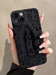 Jesus 1pc Minimalist Rose Virgin Mary Pattern Black Cat Eye Full Coverage IPhone Case Compatible With IPhone 17, 17 Pro, 17 Pro Max, 17 Air,11, 11 Pro, 11 Pro Max, 12, 12 Pro, 12 Pro Max, 13, 13 Pro, 13 Pro Max, 14, 14 Pro, 14 Plus, 14 Pro Max, 15, 15 Pro, 15 Plus, 16, 16 Pro, 16 Pro Max, 16 Plus - Multicolor 4 - 查看 1