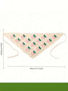 1 件复古女式头巾针织手工辣妹三角围巾，甜美可爱钩花头巾，钩针发带，适合日常使用时尚发饰