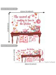 Kitchen Stickers/Decorative Stickers English Kitchen Kitchenware Butterfly Flower Rack Stickers Waterproof And Dustproof Stickers, 1 Piece Pvc Material Removable Wear-Resistant Stickers, Wall Stickers 23.62*11.81 Inches, Suitable For Kitchen Decoration, Wall Decoration, Restaurant Decoration, Interesting Birthday Gifts, Graduation Gifts, Make Your Home A New Look