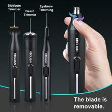 Kit profesional de aseo 4-en-1, recargable por USB, cortadora de vello de nariz y orejas, afeitadora de barba y cejas, herramientas de cuidado personal para hombres, capacidad de batería de 500mAh
