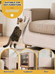 78.7"X15.8" Cat Scratch Mat, Trimmable Self-Adhesive Carpet, DIY Climb Cat Scratcher For Furniture Couch Or Wall Protector, Covering Cat Scratching Post Replacement Pads