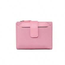 Fashionable Women's Folding Short Wallet High Quality PU Leather Zipper Coins Purses Solid Color Versatile Pouch Bag Card Holder For Women Wallet Mini Wallet Purse Wallet Coin Wallet Wallet