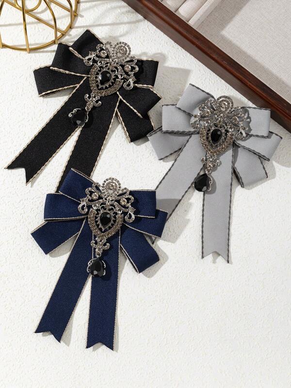 1 pezzo Elegante spilla a fiocco in tessuto realizzata a mano, spilla in lega metallica lucida stile palazzo, spilla classica da donna, spilla da risvolto, adatta per uso quotidiano, regalo per occasioni speciali