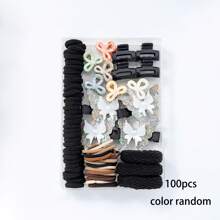 100pcs Hair Accessories Set Including Hair Clips, Hair Scrunchies, Glitter Butterfly Hair Clips And Hair Ties, Sweet And Cute Hair Decorations