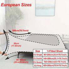 1 件提花素色环绕式床裙，弹性床罩，保护您的床上用品并增添家居时尚感，适合所有季节 - 彩色 - 查看 3