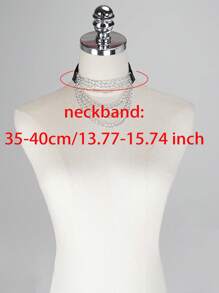 1PC, Pu Leather Rivet Inlaid Collar, Tassel Chain Sexy Lingerie Accessories