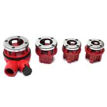 Pipe Threader BSPT Ratchet Die Stock W/4 Dies 1/2", 3/4", 1", 1-1/4" Kit Tools