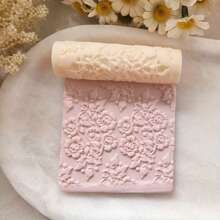 Set de 4 piezas Rodillo de textura de flores europeas de cerámica suave, herramienta de rodillo de textura de alta precisión para hacer pendientes DIY, broches, decoraciones y otras manualidades