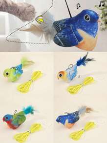 Juguete simulado de pájaro para gatos, seleccionado al azar - Un juguete de pájaro que a los gatos les gusta, un juguete que hace sonidos, un juguete para provocar a los gatos, un juguete para aliviar el aburrimiento de los gatos, se puede pegar al marco de la puerta y los gatos pueden jugar libremente. Adecuado para uso en interiores, adecuado para todos los gatos