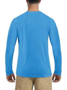 Boladeci Men's UPF 50 Sun Protection UV SPF Shirts Long Sleeve Lightweight Quick Dry Swim T-Shirts Rash Guard - Azure Blue - View 6