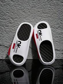 XX 1 Pair Cartoon Street Vintage Cute/Asymmetric EVA Couple Slippers, Massage Arch, Indoor Outdoor, All Season
