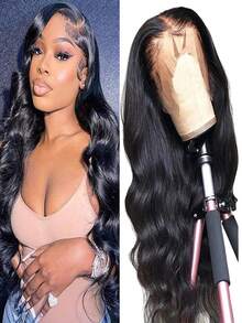 bling hair 13x6 13x4 4x4 Lace Front Perücken Echthaar 180 Dichte Body Wave Lace Frontal Perücken Echthaar Vorgezupft Natürliche Farbe 9x6 6x4 5x5 7x5 Kleberlose Perücken für Frauen - SNatural - Übersicht 3