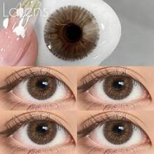 Lalens Lentes de contacto de color verde marrón Lalens Norko con desecho semestral, lentes de contacto de color para ojos marrones oscuros, lentes de contacto de color azul natural para ojos marrones claros, lentes de contacto de color azul Norko para uso semestral