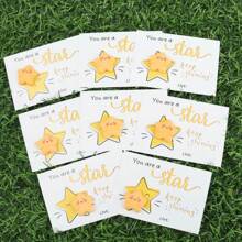 10pcs Cute Pink Resin Star 'You Are A Star' Card With Resin Star Statue - Perfect Charm For Family And Friends, Ideal Teacher'S Day, Thanksgiving, And Good Luck Gifts, Good Luck Charm | Whimsical Star Design | Resin Crafted Star, Star Stardust