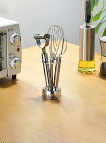 1pc Stainless Steel Toothbrush Holder Toothpaste Stand Shelves Bathroom Organizer Freestand Stationery Makeup Brush Storage Back To School