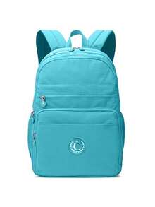 Large Backpack 5 Compartments Durable Travel Gym Work College - Baby Blue - View 1