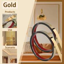 Tira decorativa autoadhesiva y brillante de acero inoxidable dorado, adhesivo mural impermeable