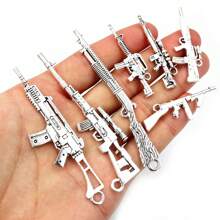 5 piezas de accesorios de aleación de metal con diseño de lanza de arpón para hacer joyas, colgantes, collares, llaveros y manualidades