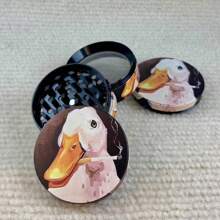 Oil Painting Duck And Chicken With Cigarette Metal Grinder-50mm