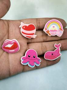 Set de 8 piezas con diseños de patrones de dibujos animados de arcoíris para decorar sandalias, pulseras, pantuflas, teléfonos - Set de regalo DIY adecuado para amantes de los animales, cumpleaños, vacaciones