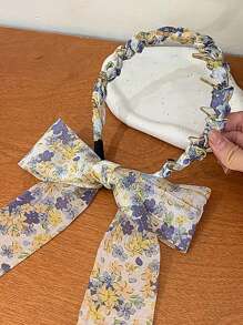 Ländlicher Stil Blumenband mit Zähnen Haarband, Frisur für Highschool Mädchen, hochgelegtes Haar geflochtenes Haarband, süß und vielseitig, Haraccessoire für den Sommer, Schleifen-Accessoires, Haarband für Frauen, Haraccessoires