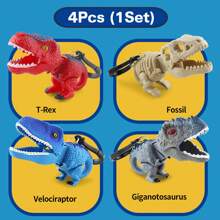 Voiture jouet dinosaure pour garçons et filles, porte-clés, pendentif de sac d'école, pendentif d'arbre de Noël, clip télescopique de compression du printemps, jouet créatif, pendentif de dinosaure dessin animé jurassique tyrannosaurus rex, vélociraptor, giganotosaurus, pendentif de fossile, pendentif de jouet, pendentif de porte-clés