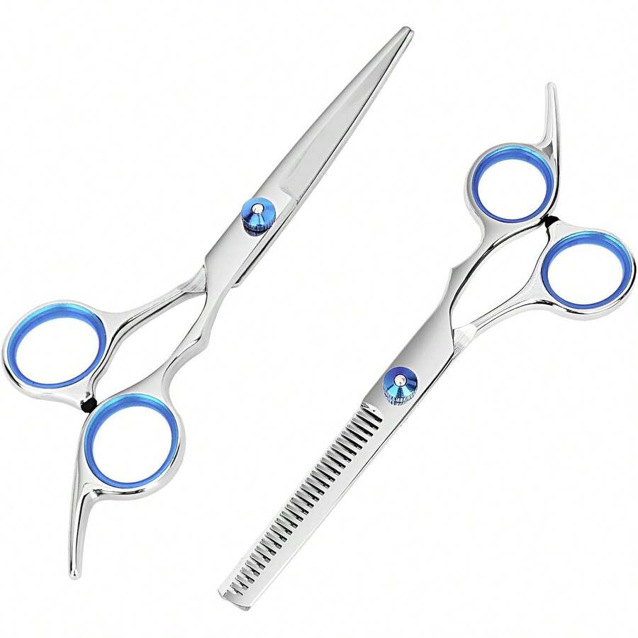 Hair Cutting Scissors And Thinning Shears, 6.5in Professional Stainless Steel Barber Scissors With Blades, Ergonomic Hairdressing Scissors Men Women Kids And Pets Hair - 1 - View 1
