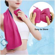 4pcs Quick Dry Cooling Towels, Size 40"X12" (100x30cm), Extra Long, With Silicone Storage Bag, Soft Lightweight Breathable, Suitable For Gym Ice Pack, Odor-Resistant Face Towel, Quick Dry Neck Wrap, Summer Microfiber Cooling Towel, Sweat Absorbent Sports Towel, Applicable For Gym, Yoga, Pilates, Outdoor Sports, Beach Running, Cycling, Golf, Camping, Fitness, Basketball, Gardening, Etc. - Multicolor - View 2