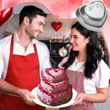 1 件/3 件，铝制心形蛋糕模具，可拆卸底部烤盘，圆形蛋糕烤盘，烘焙工具，厨房小工具，厨房配件，多种尺寸可供选择，适用于厨房、餐厅、烘焙情人节情人节情人节装饰情人节情人节情人节情人节礼物 - 彩色 - 查看 12