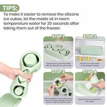 Silicone Ice Cube Tray For 30–40oz Tumblers – 3-Section Cylinder Mold With Lid | Easy Fill & Pop-Out Ice Maker For Cups, Water, & Drinks - 綠色 - 查看 4