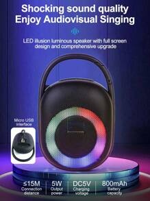 Mini Bluetooth Speaker CLIP 5 Pro, Wireless Bluetooth Speaker, Outdoor, Clip Design, Support SD Card, RGB Colorful Lights