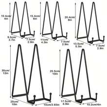 Monalife 1pc Decorative Metal Plate Stand For Display - Vinyl Tabletop Picture Frame Holder For Photos, Books, And Platters, Artistic And Elegant Design, Ideal For Home, Office, Or Holiday Decor