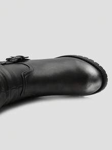 GLOBALWIN Women's Knee High Boots Chunky Low Heel Boots For Women Fashion Dressy Riding Boots Fall Boots Halloween Season - 仿古銀 - 查看 6