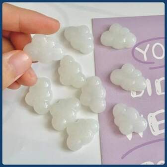 10pcs Creative White Cloud Magnetic Resin Refrigerator Magnets, 3D Triangle Shaped Magnetic Stickers, Decorative For Home & Office, Plastic, Perfect For Office, Kitchen, Whiteboard, Christmas, Halloween, Easter, Thanksgiving, Valentine's Day